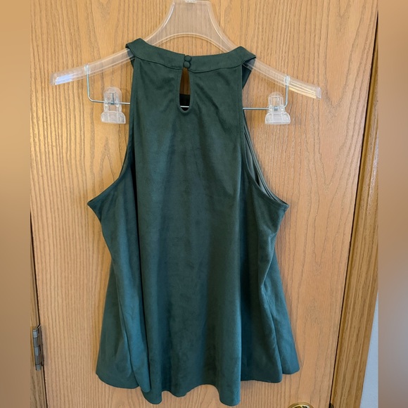 ALTAR’D STATE Micro Suede High Neck Sleeveless Olive Forest Green Blouse Top L - Picture 4 of 8